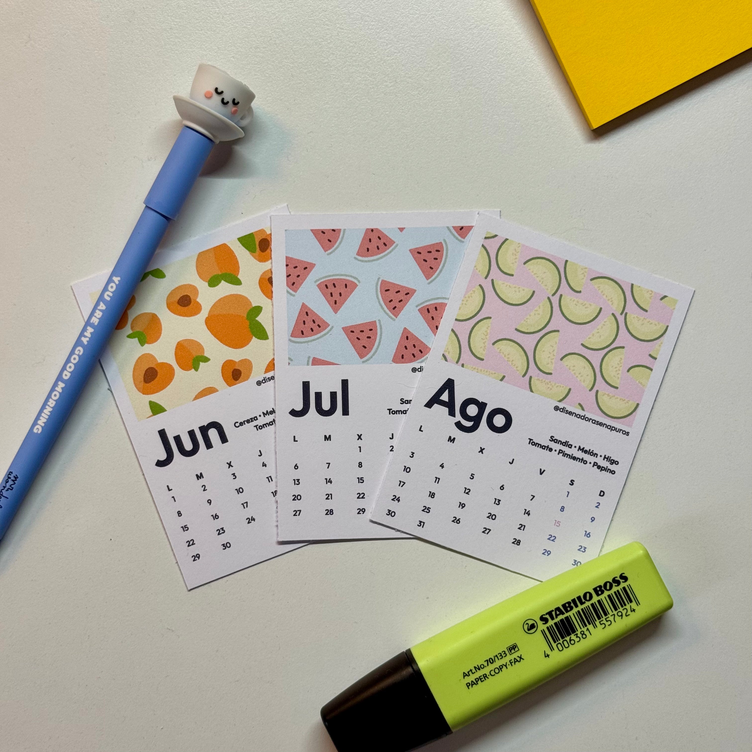 Calendario 2026 · Frutas de Temporada (edición cozy)